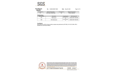 環(huán)保測試報告 SVHC CANEC25009119801