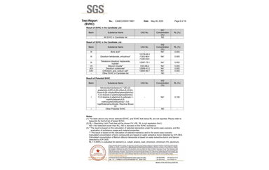 環(huán)保測試報告 SVHC CANEC25009119801